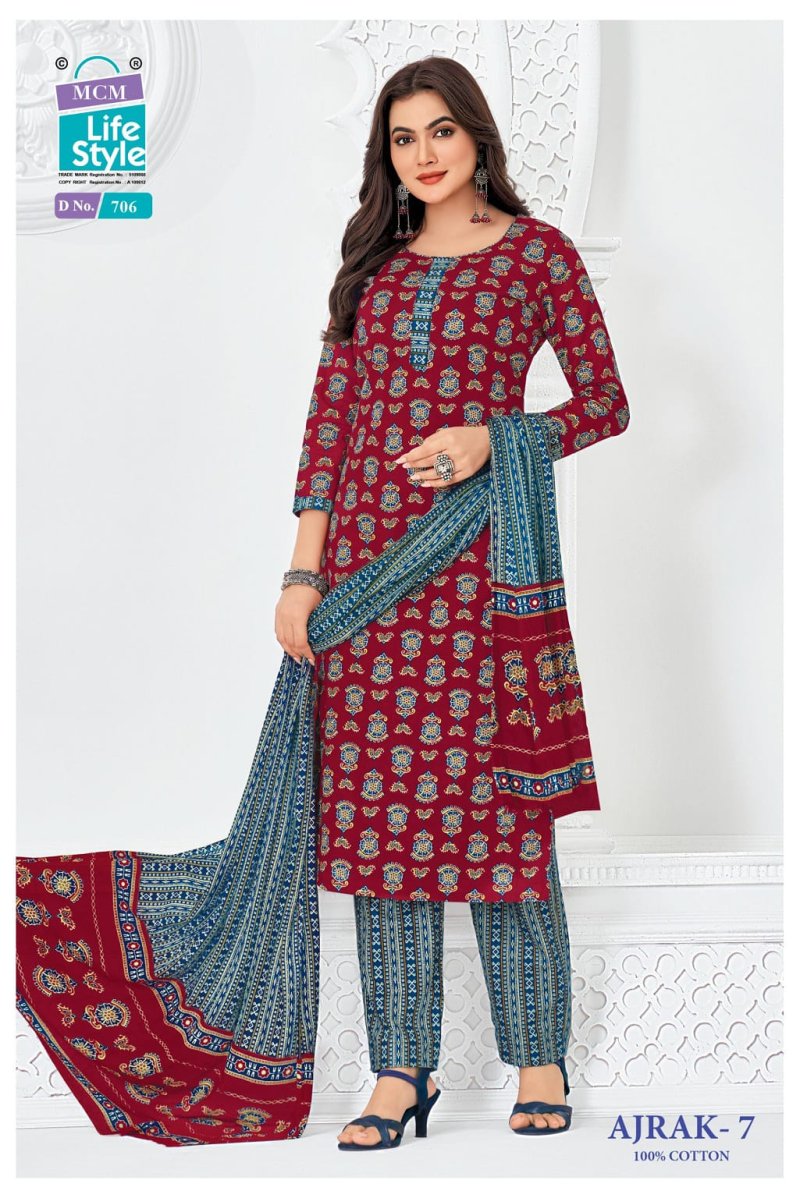 Ajrak Vol 4 By Mcm Pure Cotton Readymade Dress 